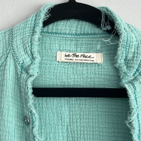 Free People Daydream Button Shirt Jacket Oversized XS - Picture 3 of 4